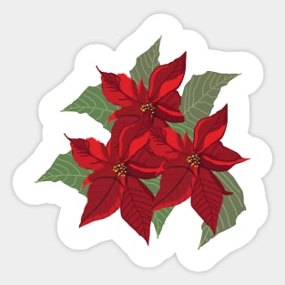 Poinsettia Sticker